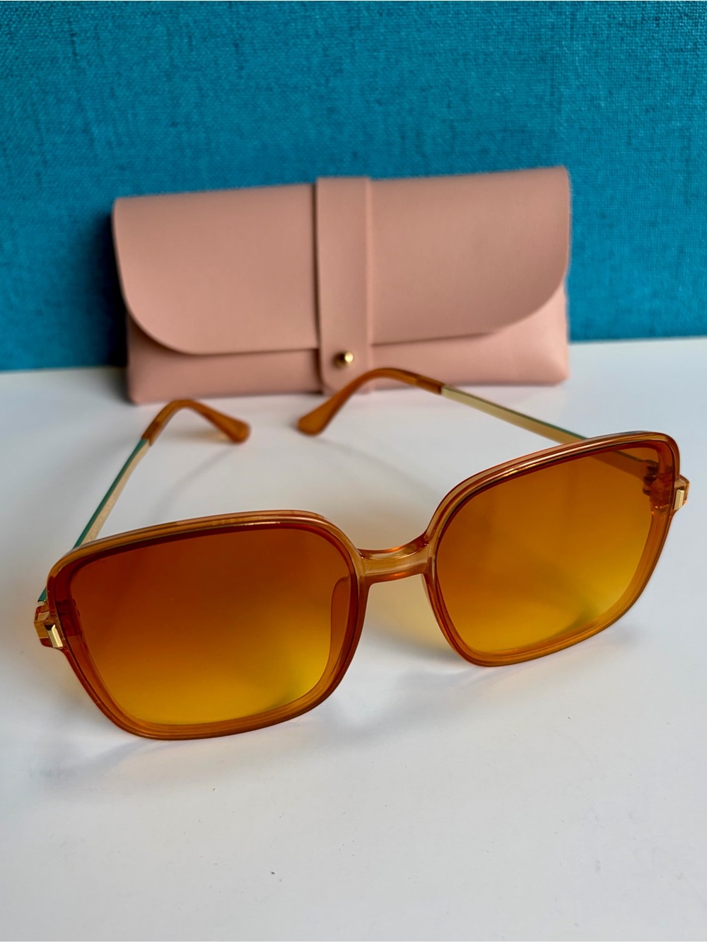 Retro Orange / Amber gradient oversized sunglasses